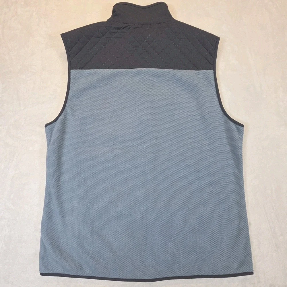 Southern Tide Mens Medium Hucksley Vest Blue Quilted Fleece Full Zip Golf Hiking